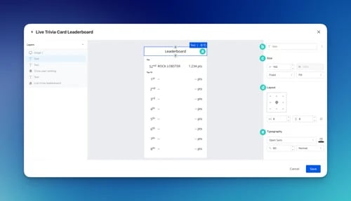 Live Trivia: option a — Step 9: Set up your Finished Screen