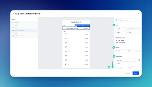 Live Trivia: option c — Step 9: Set up your Finished Screen