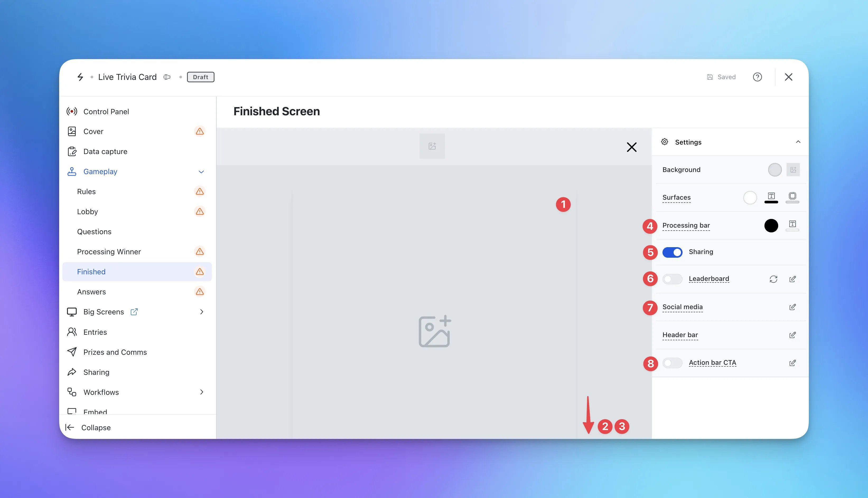 Live Trivia: step 9 — Step 9: Set up your Finished Screen