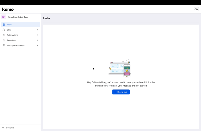Multi-page Hubs: step 1 — Step 1: Create your Hub