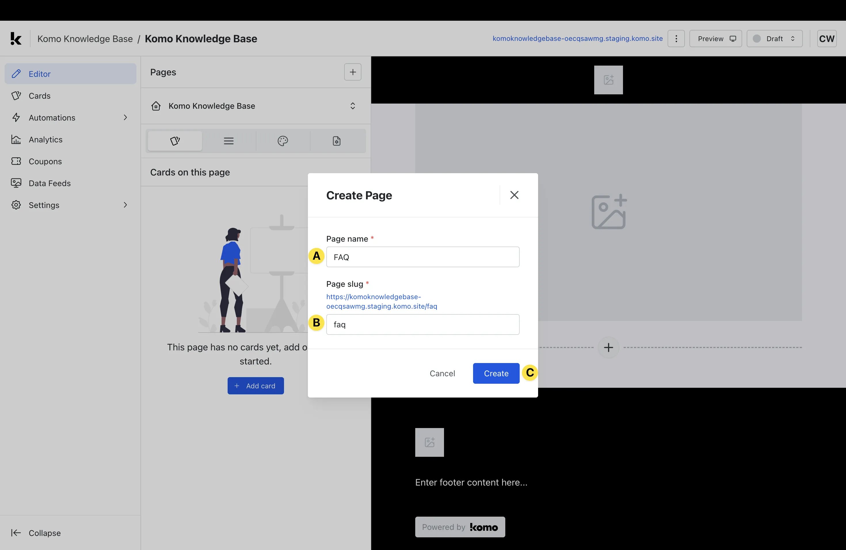Multi-page Hubs: option a — Step 2: Add additional pages