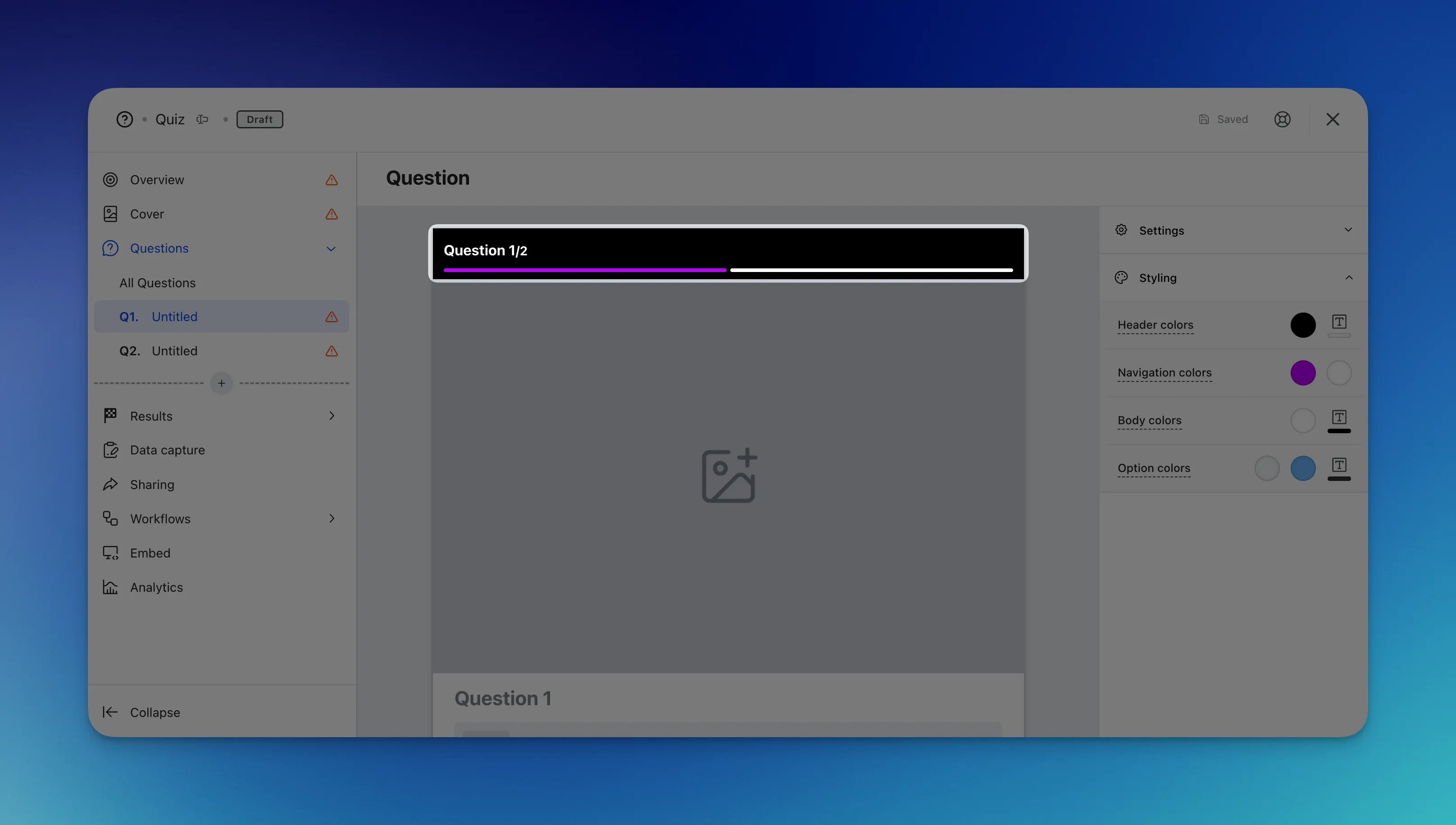 Quiz: step 3: Adding Questions