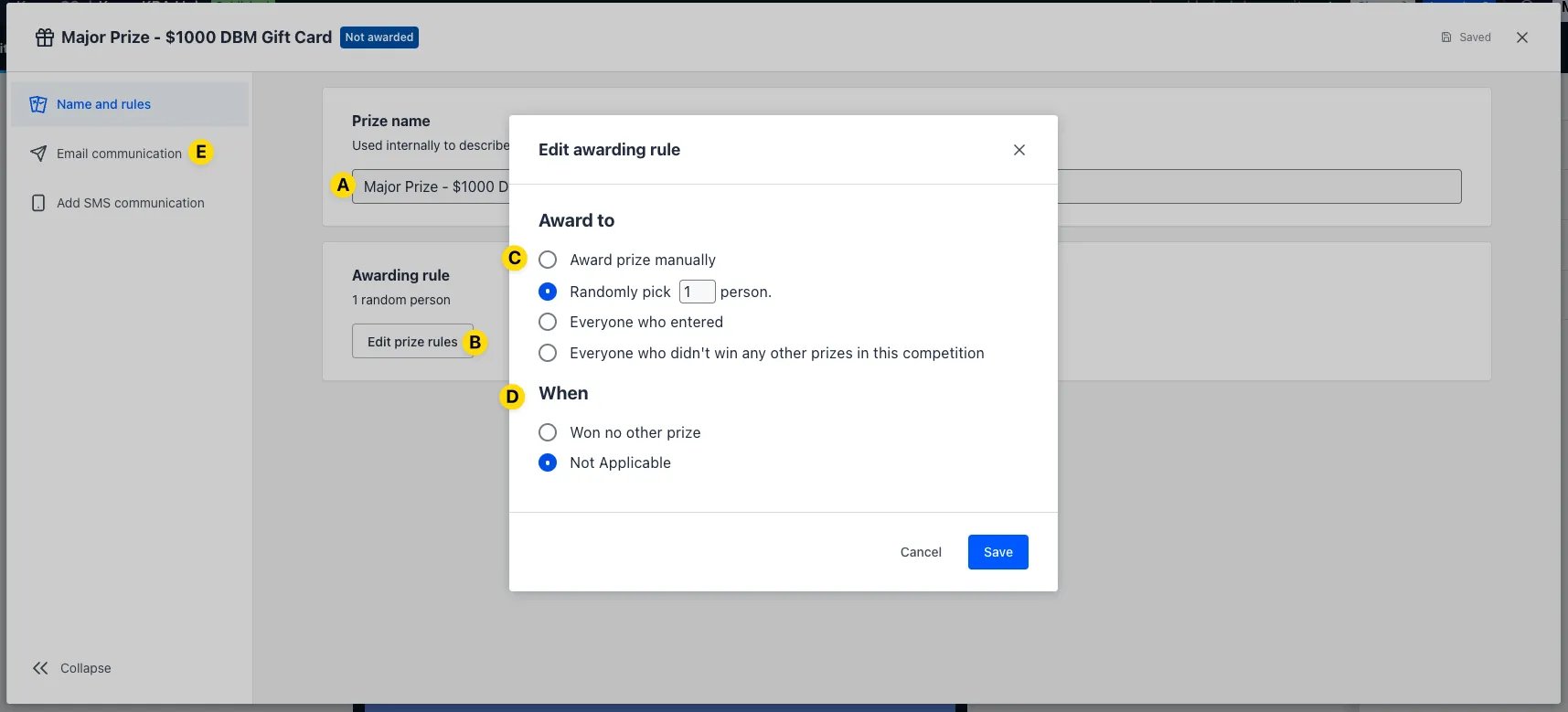 Read me when your competition ends!: option a — Awarding Prizes