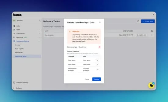 Reference Tables: option a — Step 3: Upload your Reference Table file
