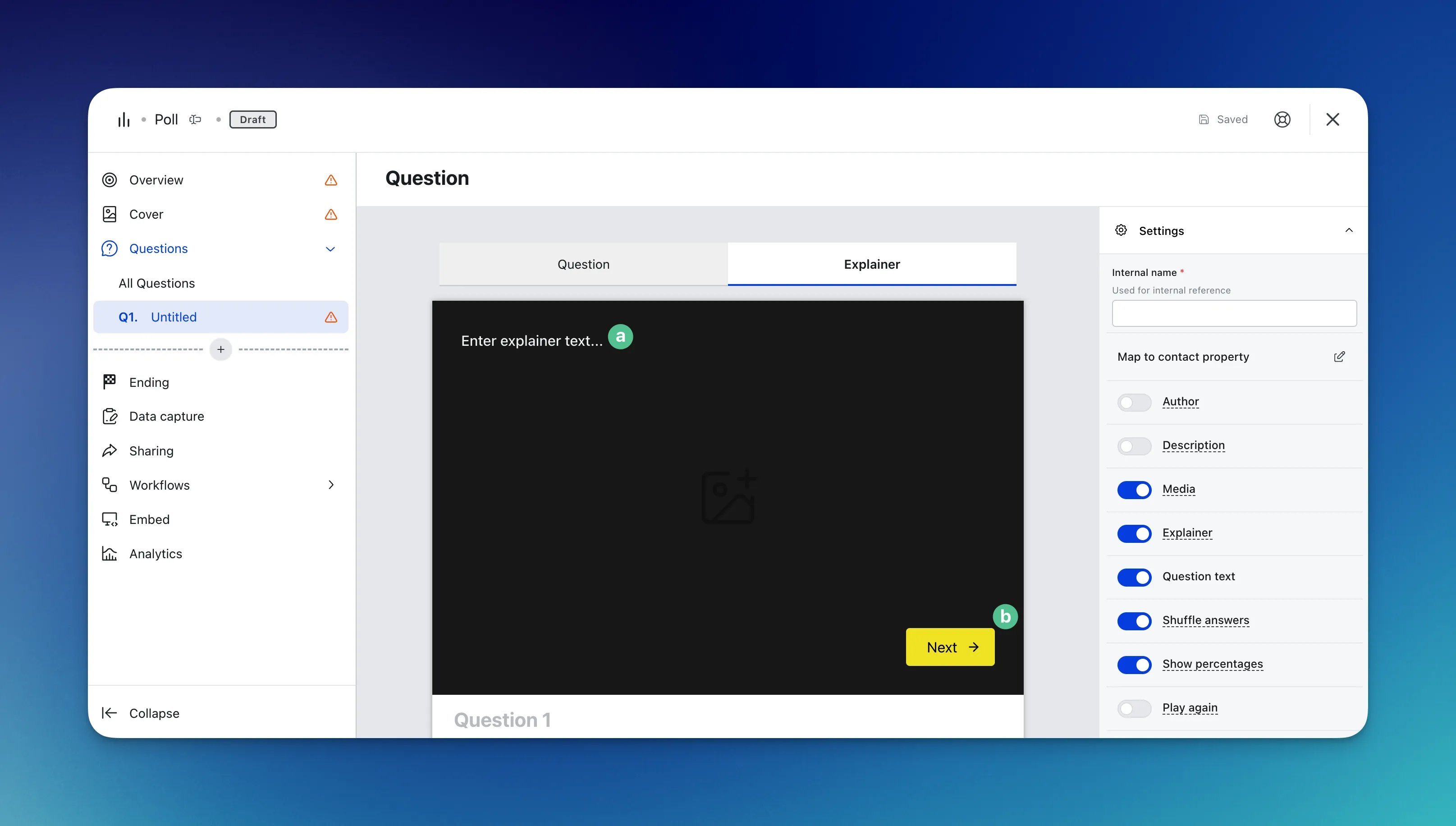 Poll: option c — Step 3: Adding Questions