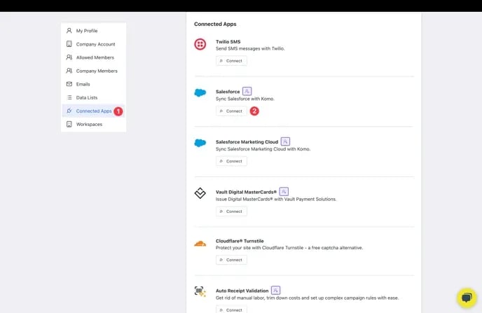 Salesforce — CRM Contact Sync: step 4 — Step 1: Connect the Salesforce Connected App