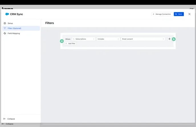 Salesforce — CRM Contact Sync: option a — Step 3: Complete Sync configuration