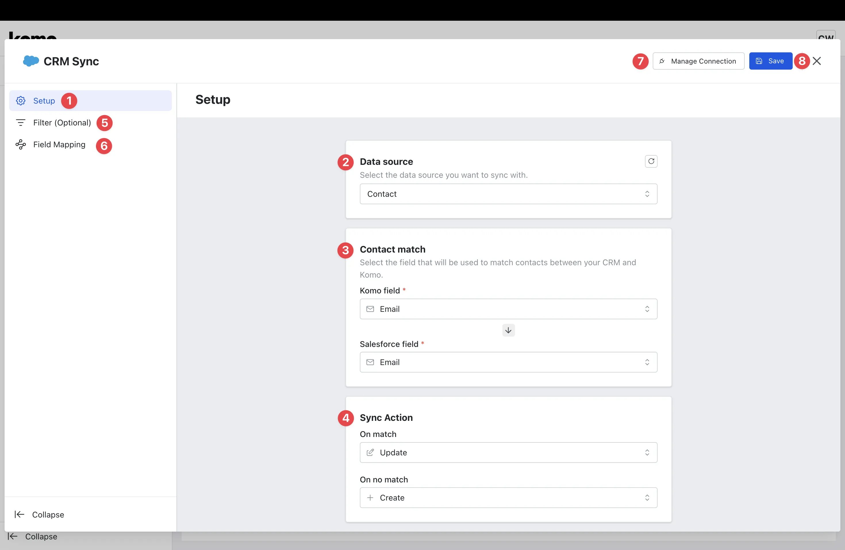 Salesforce — CRM Contact Sync: step 3 — Step 3: Complete Sync configuration