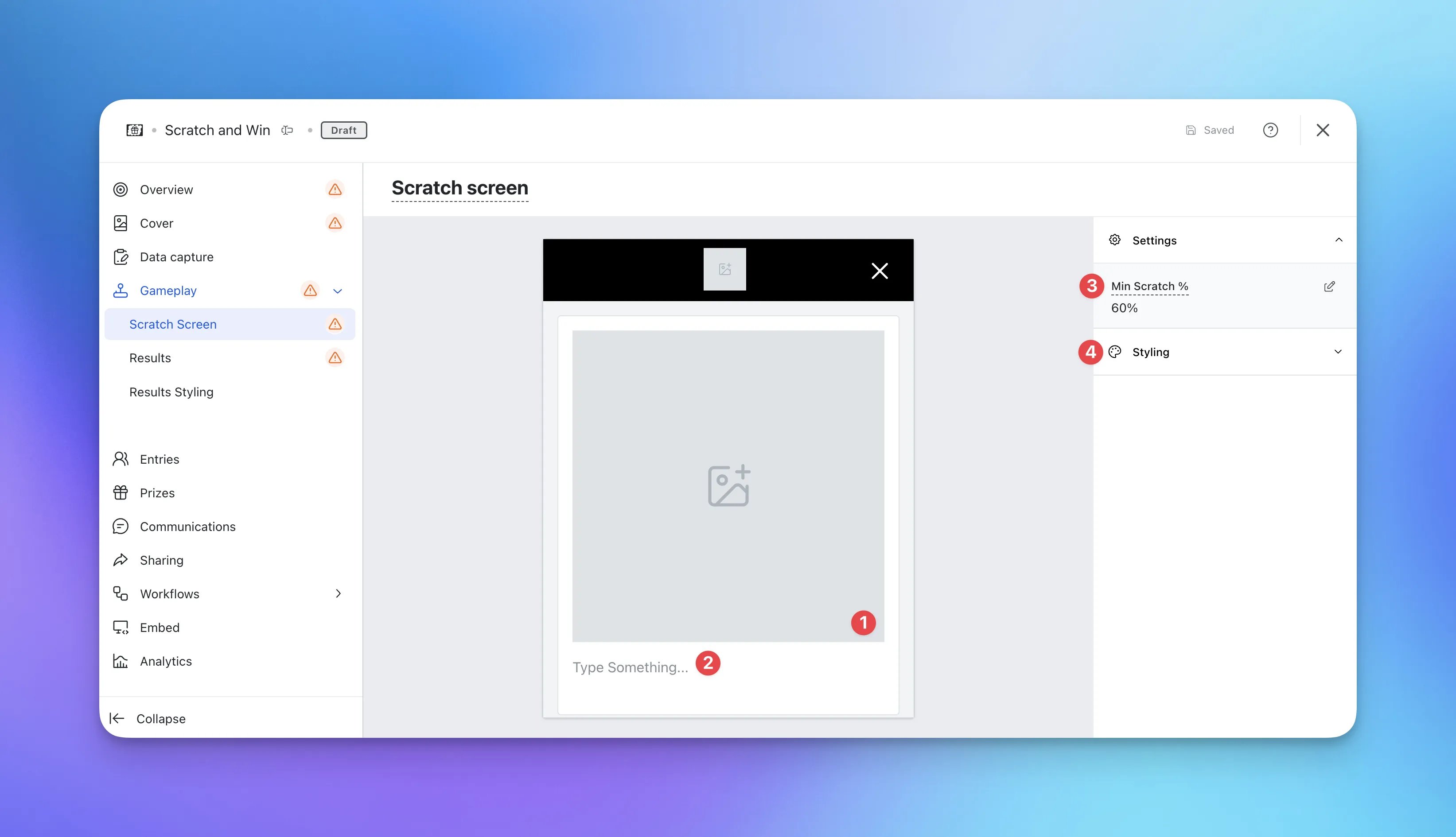 Scratch and Win: step 4 — Step 4: Set up your Scratch screen