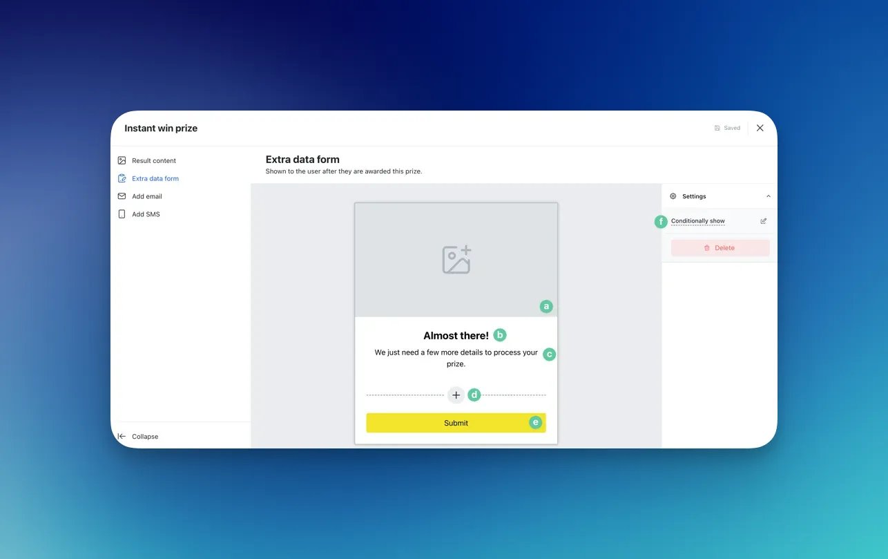 Scratch and Win: option a — Step 5: Set up your Result screens