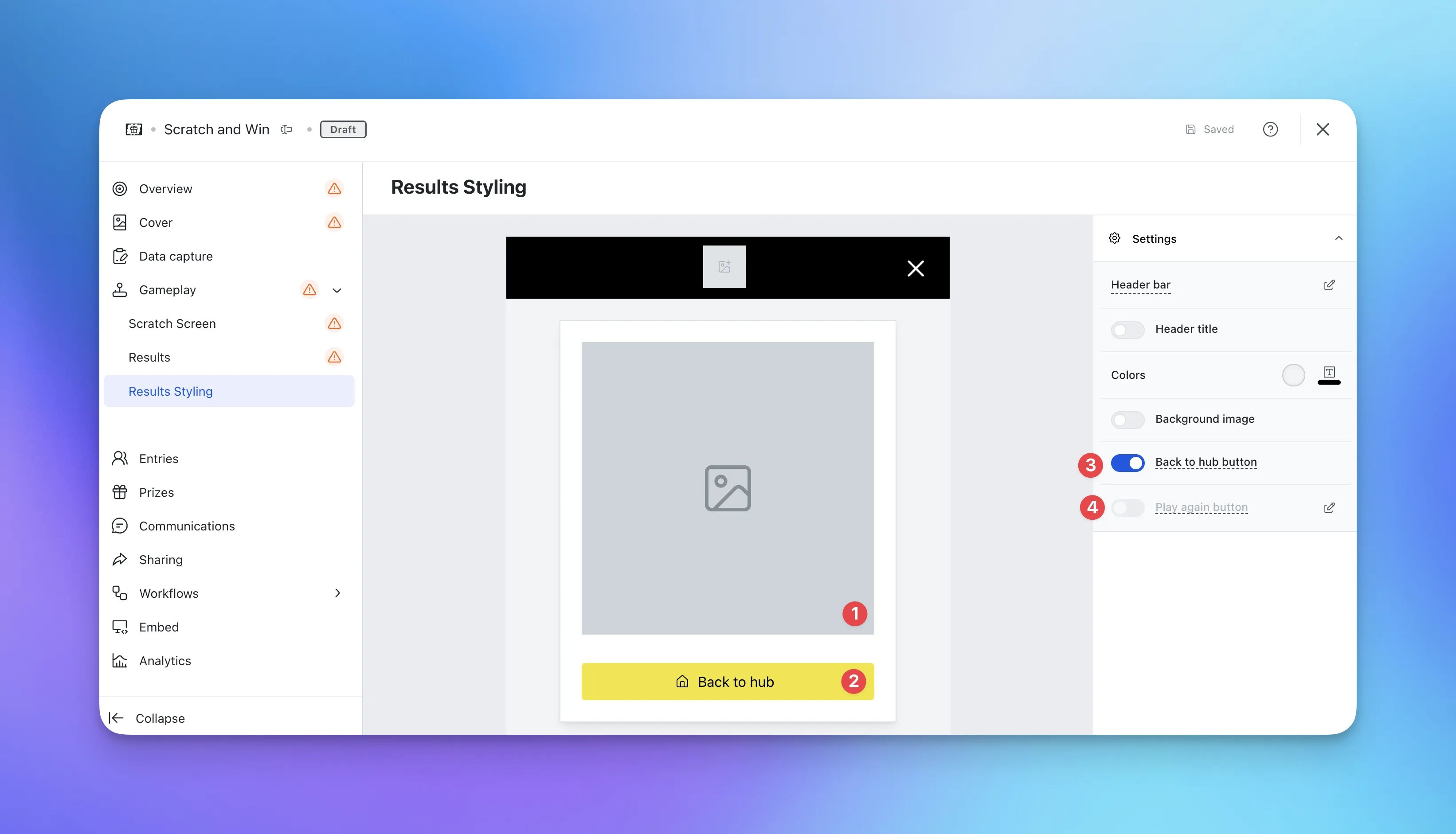 Scratch and Win: step 6 — Step 6: Set up your Styling