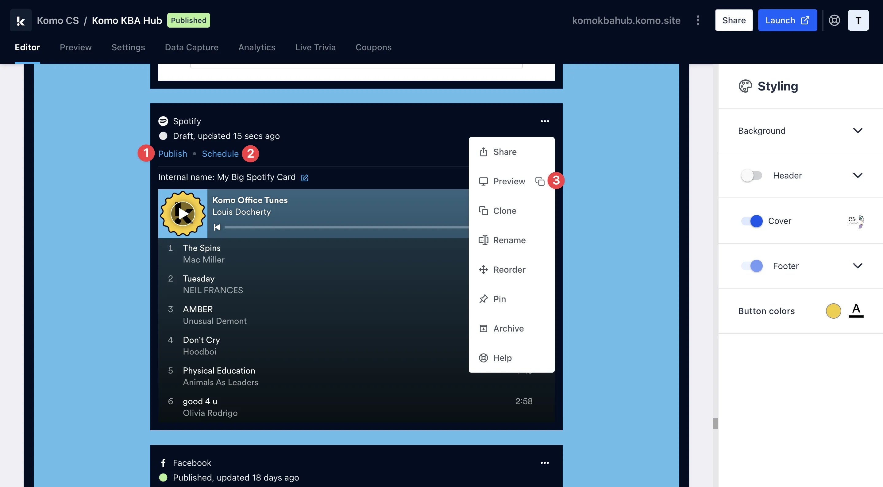 Spotify Card: step 3 — Step 3: Publish your card