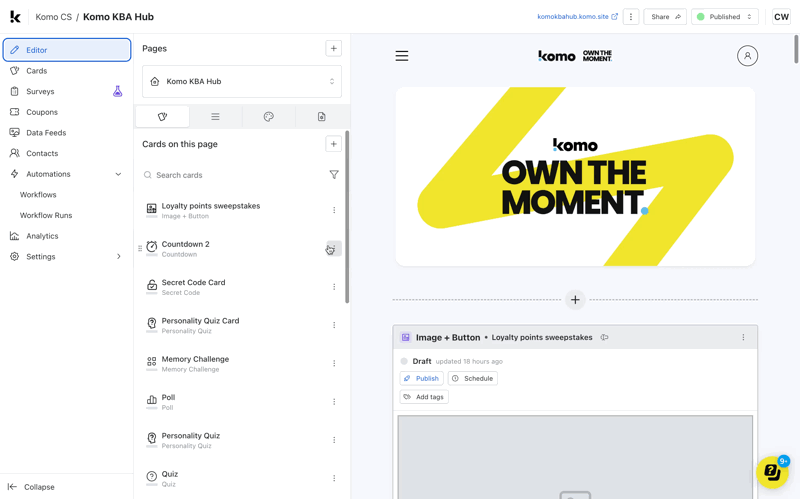 Surveys: step 1 — Step 1: Add a survey to your Hub