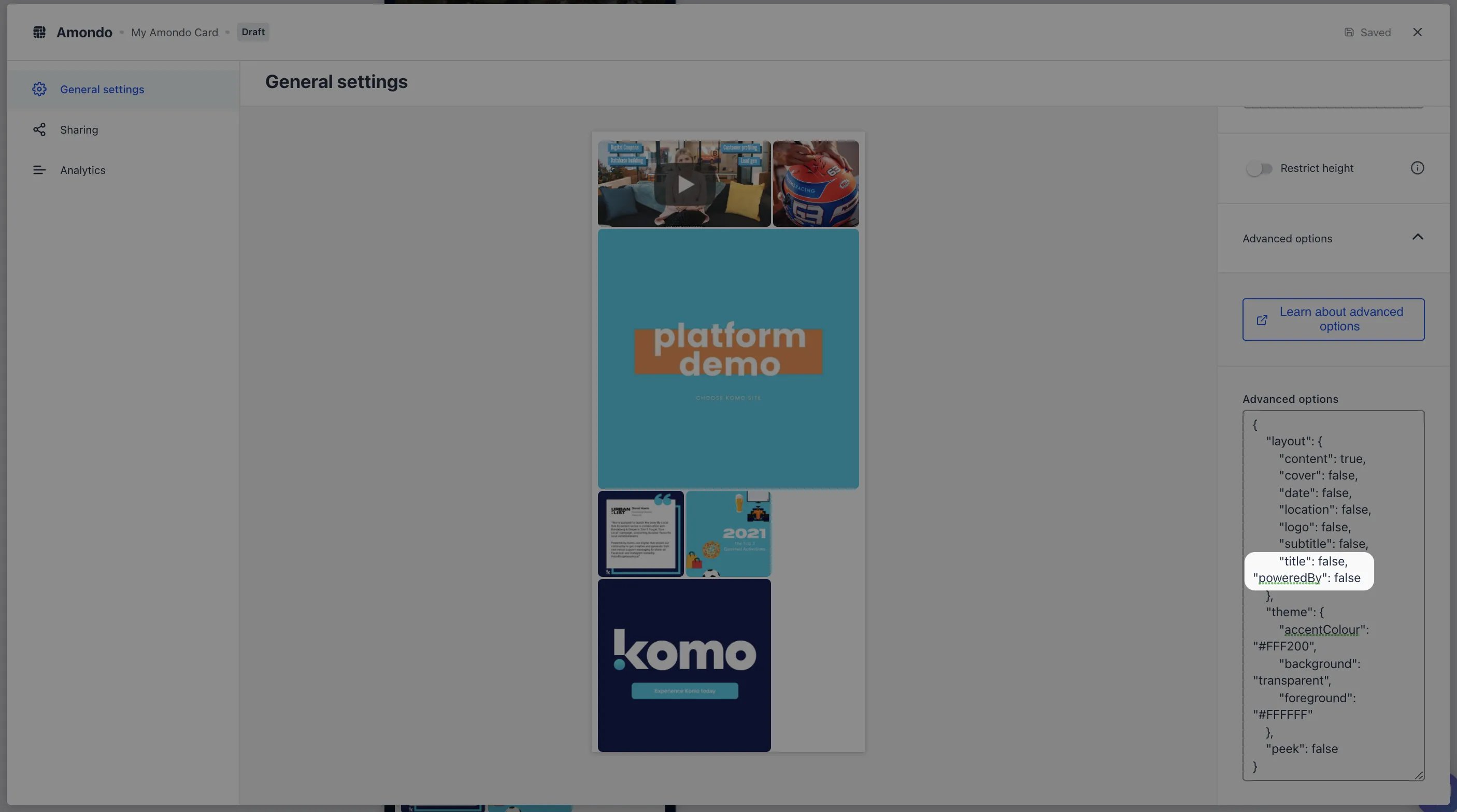 Amondo Card: step 3 — Step 2: Paste in the Imprint ID