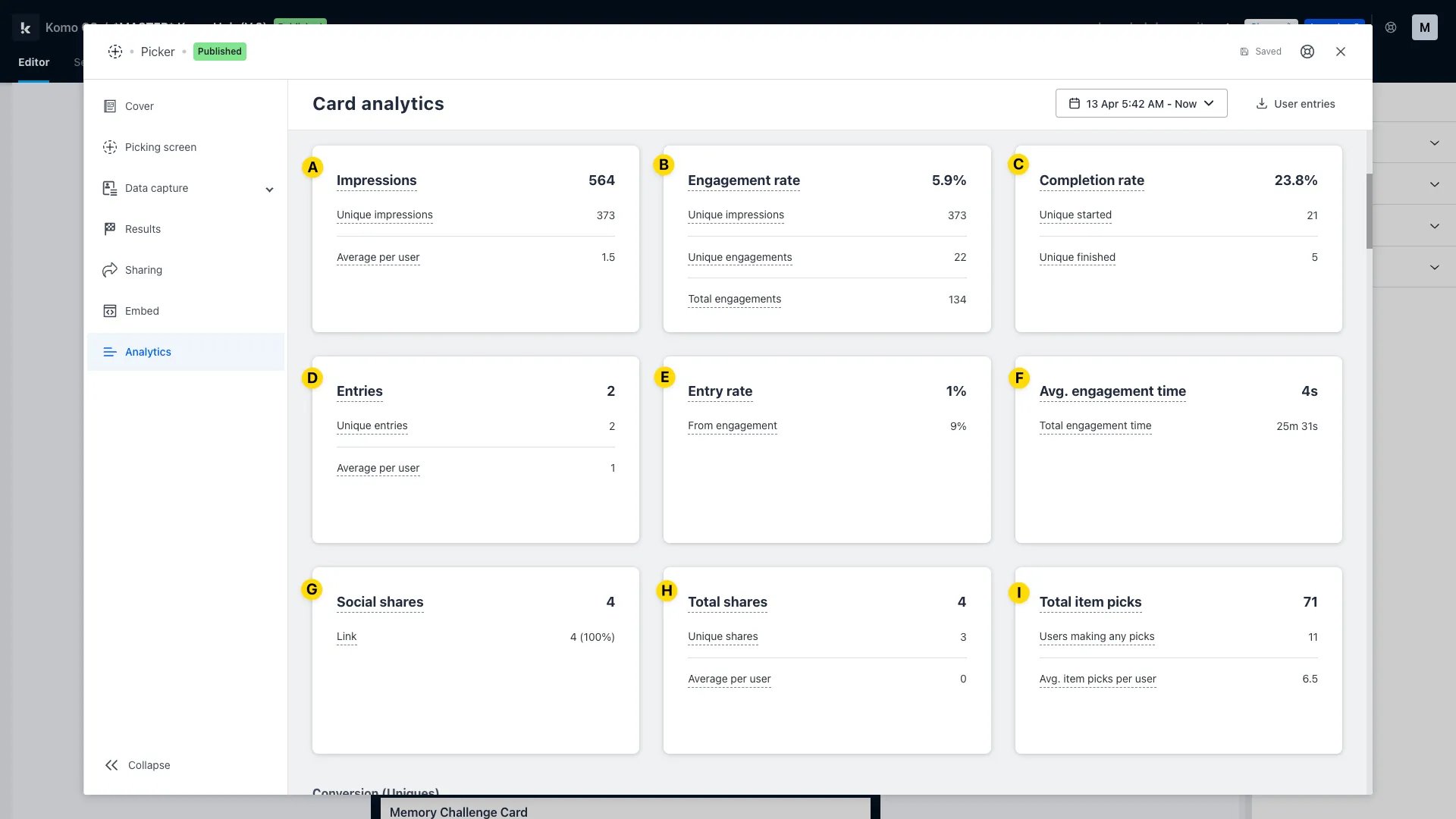 Analytics: step 1 — Card term definitions & navigation