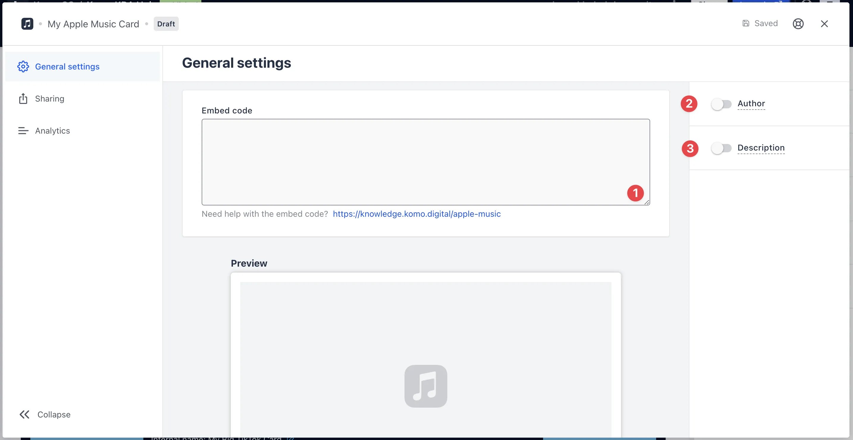 Apple Music Card: step 2 — Step 2: Set up your card link