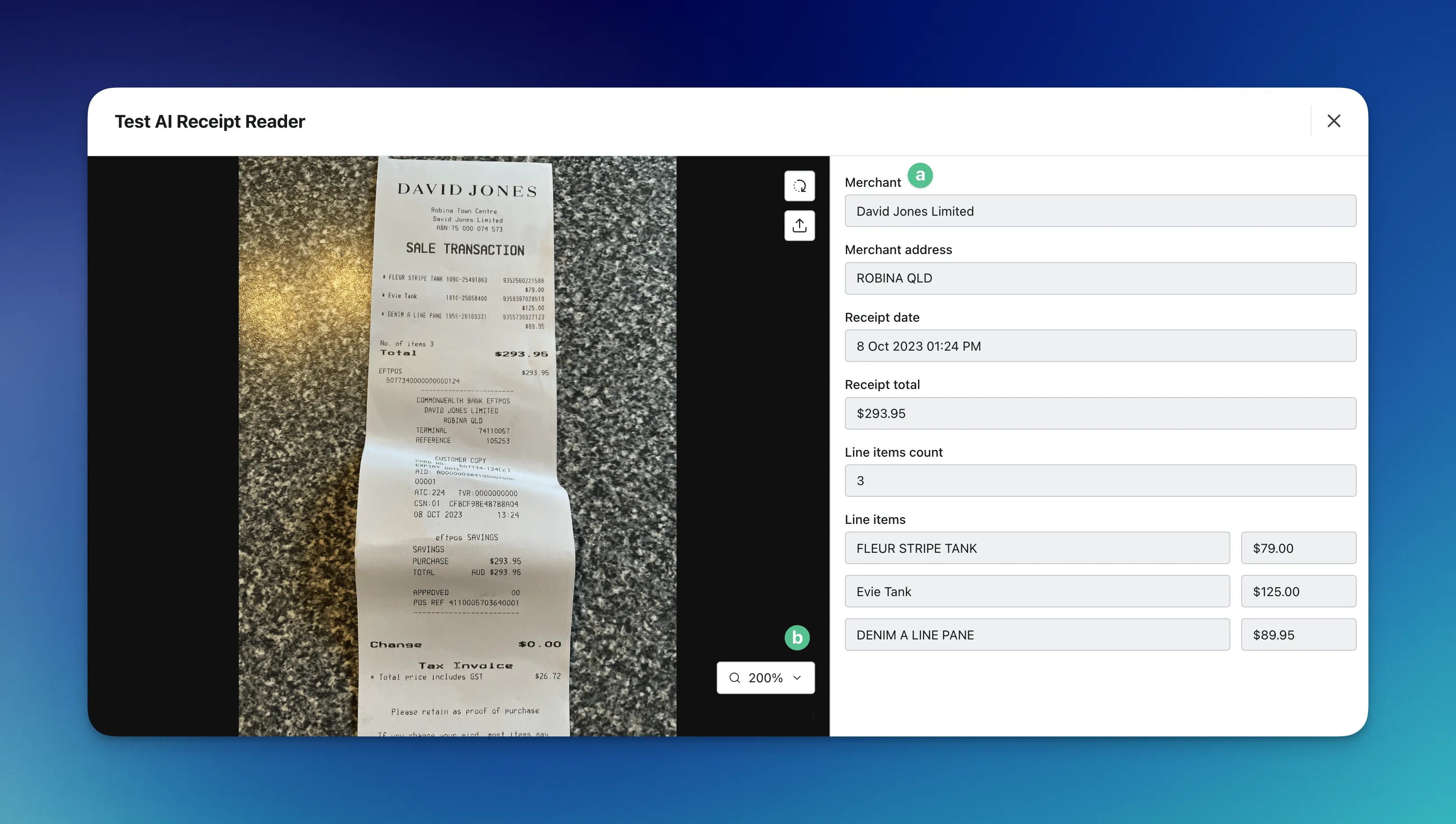 Auto Receipt Validation: step 3 — Step 4: Test the AI Reader