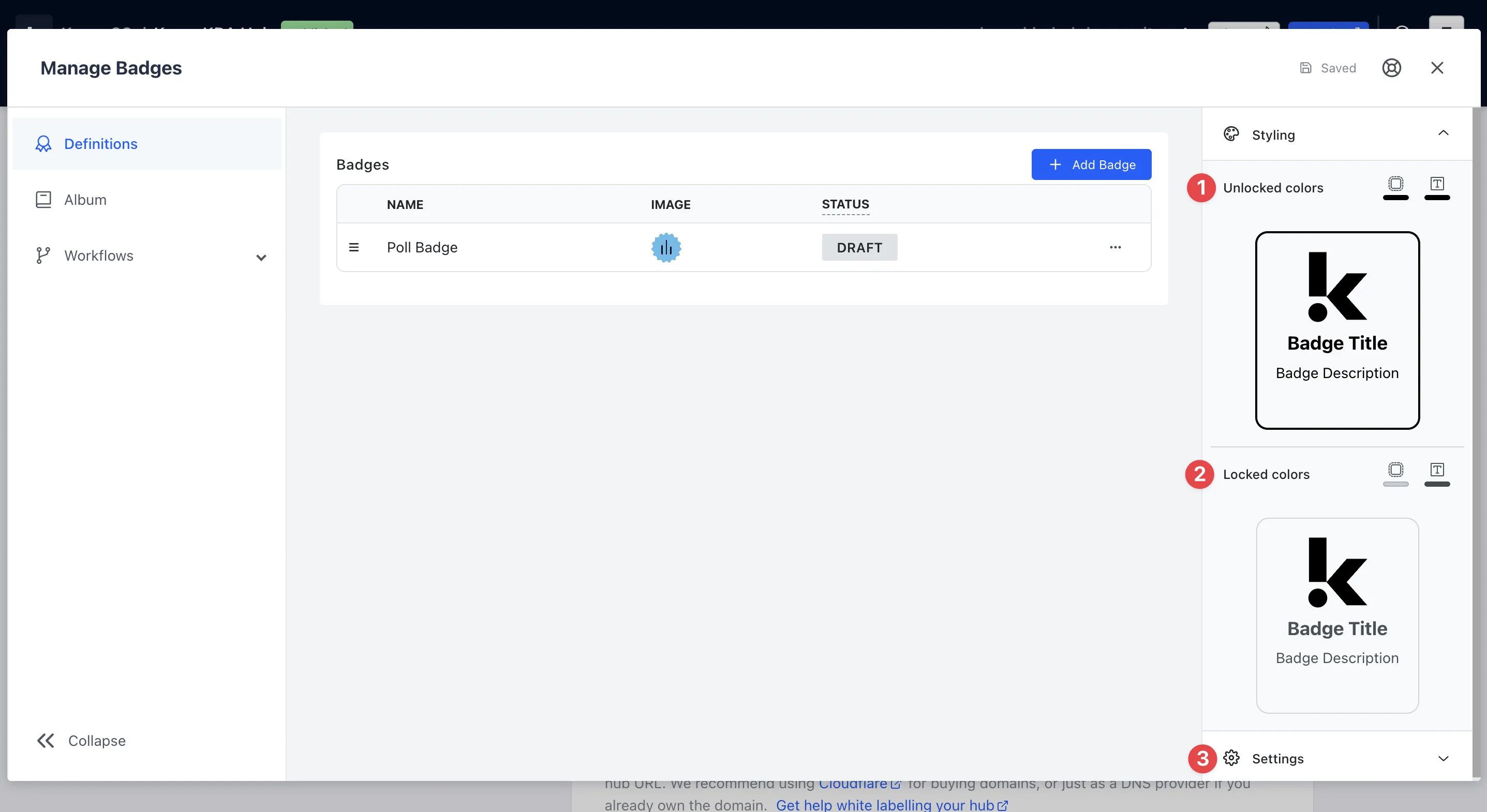 Badges and Workflows: step 5 — Step 5: Customise the Style of your Badges