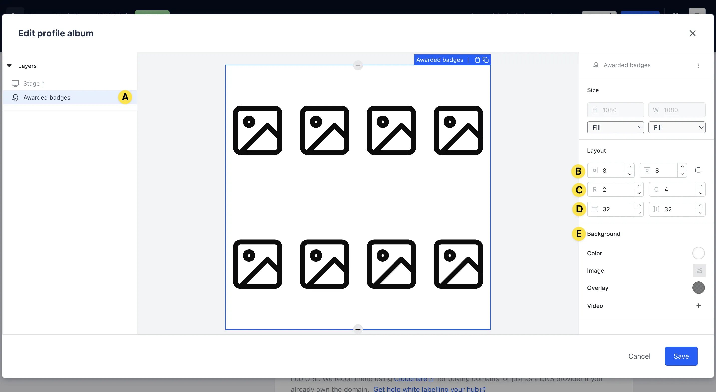 Badges and Workflows: option a — Step 6: Edit the Badge Album (Optional)