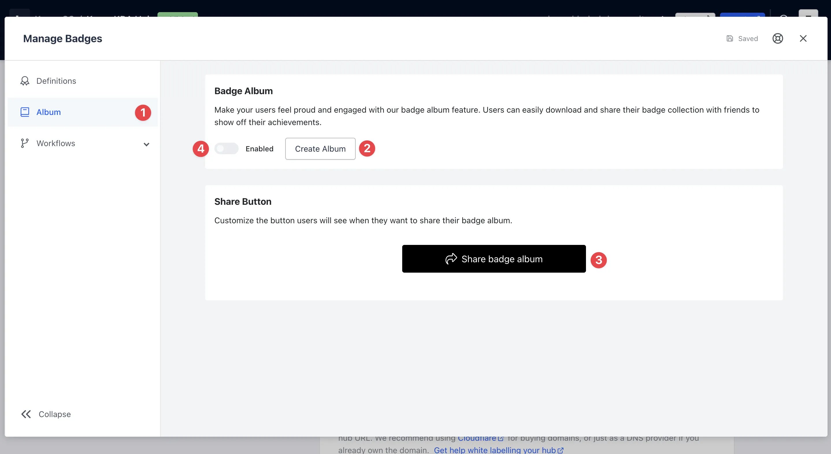 Badges and Workflows: step 6 — Step 6: Edit the Badge Album (Optional)