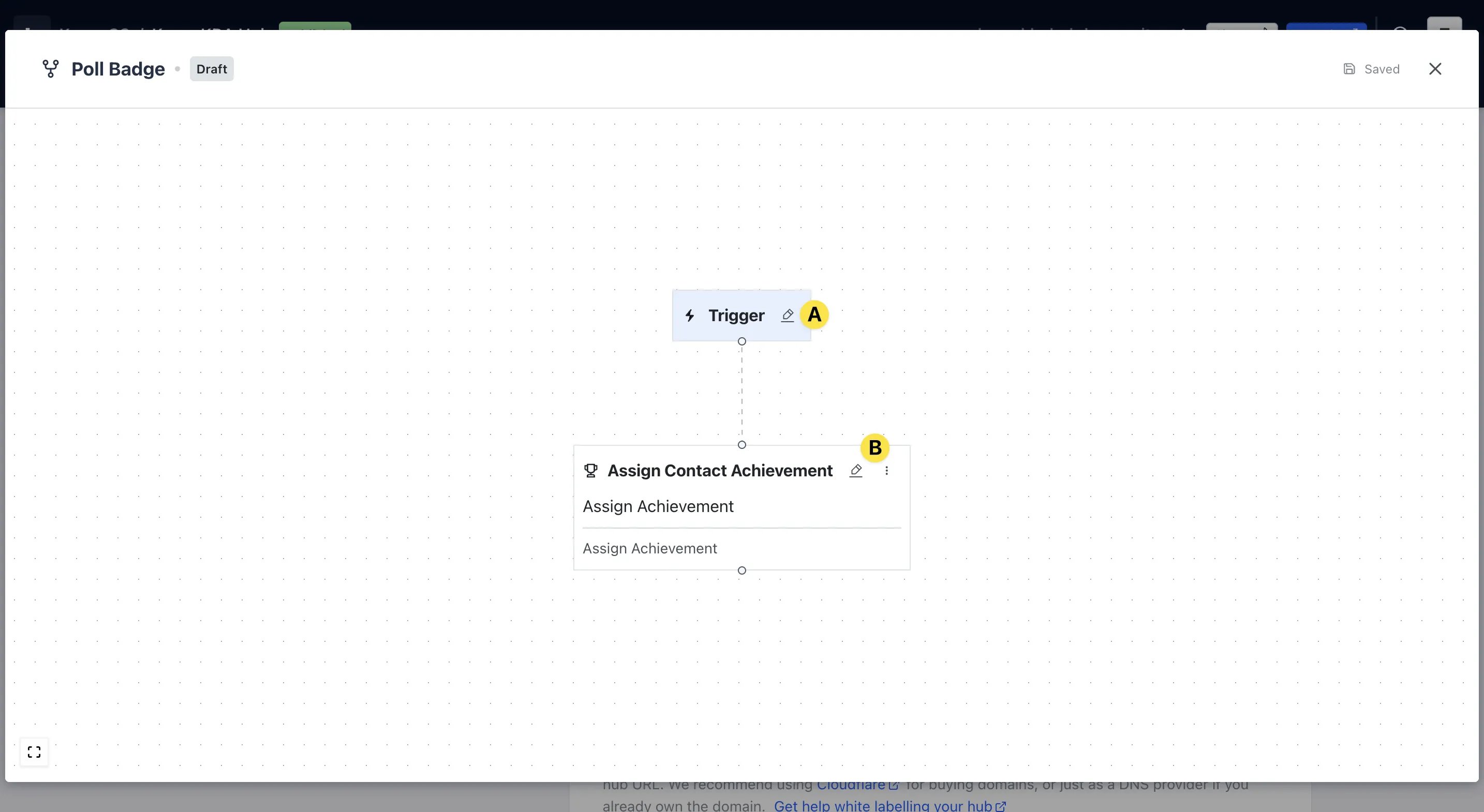 Badges and Workflows: option a — Step 7: Create Workflows to Award Badges