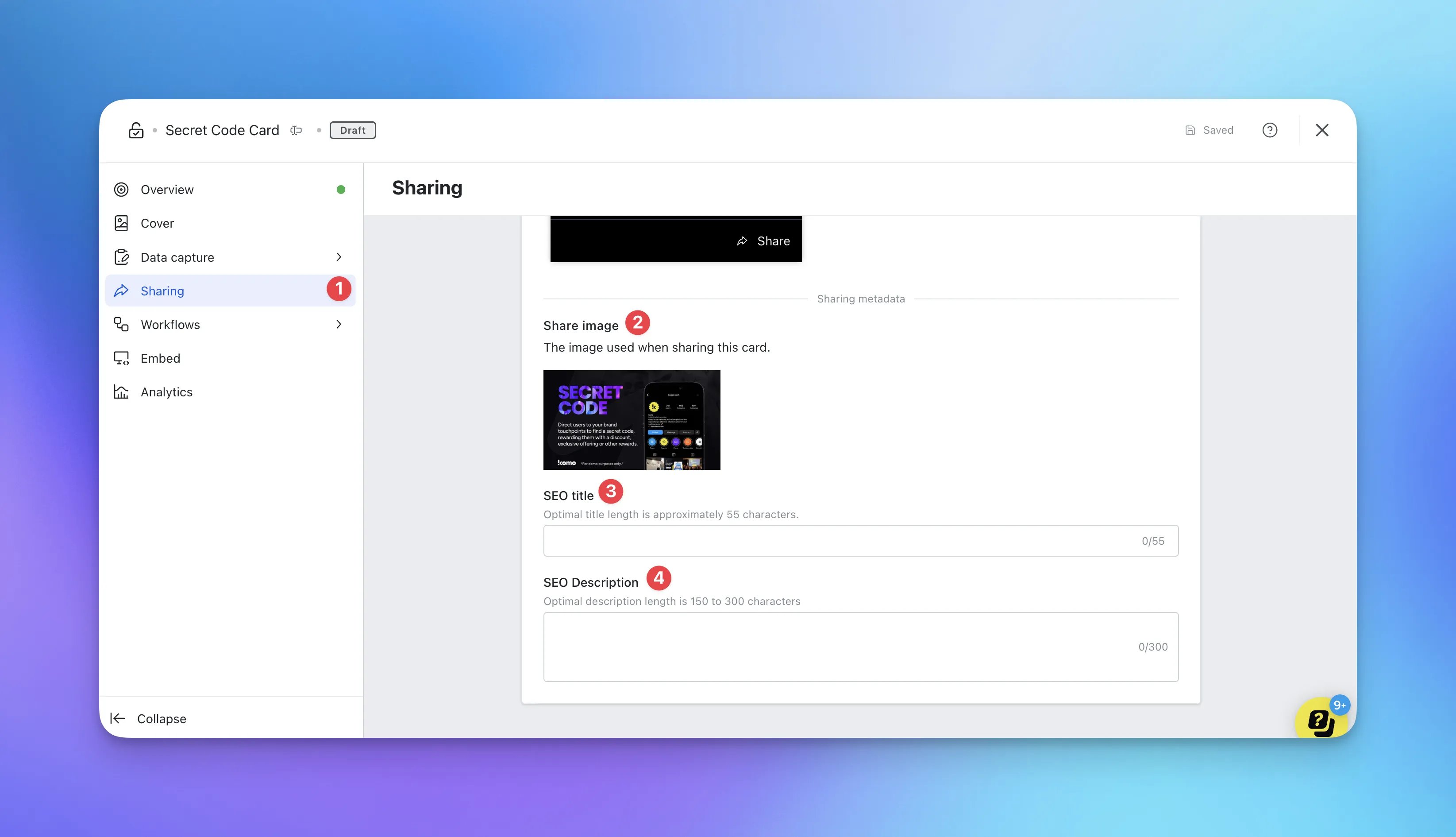 Card Sharing: step 2 — Step 2: Set up your card sharing settings