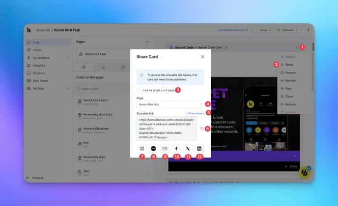 Card Sharing: step 3 — Step 3: Select your sharing option
