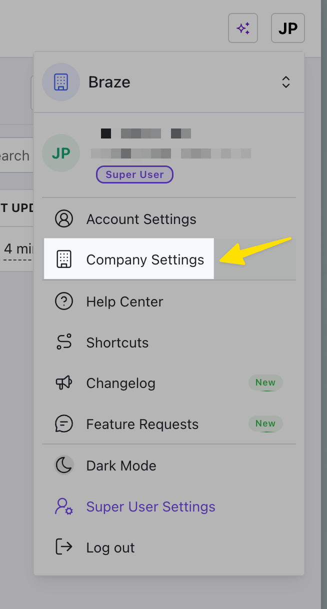 Braze integration: step 2a — locate Braze in the Connected Apps list and click Connect