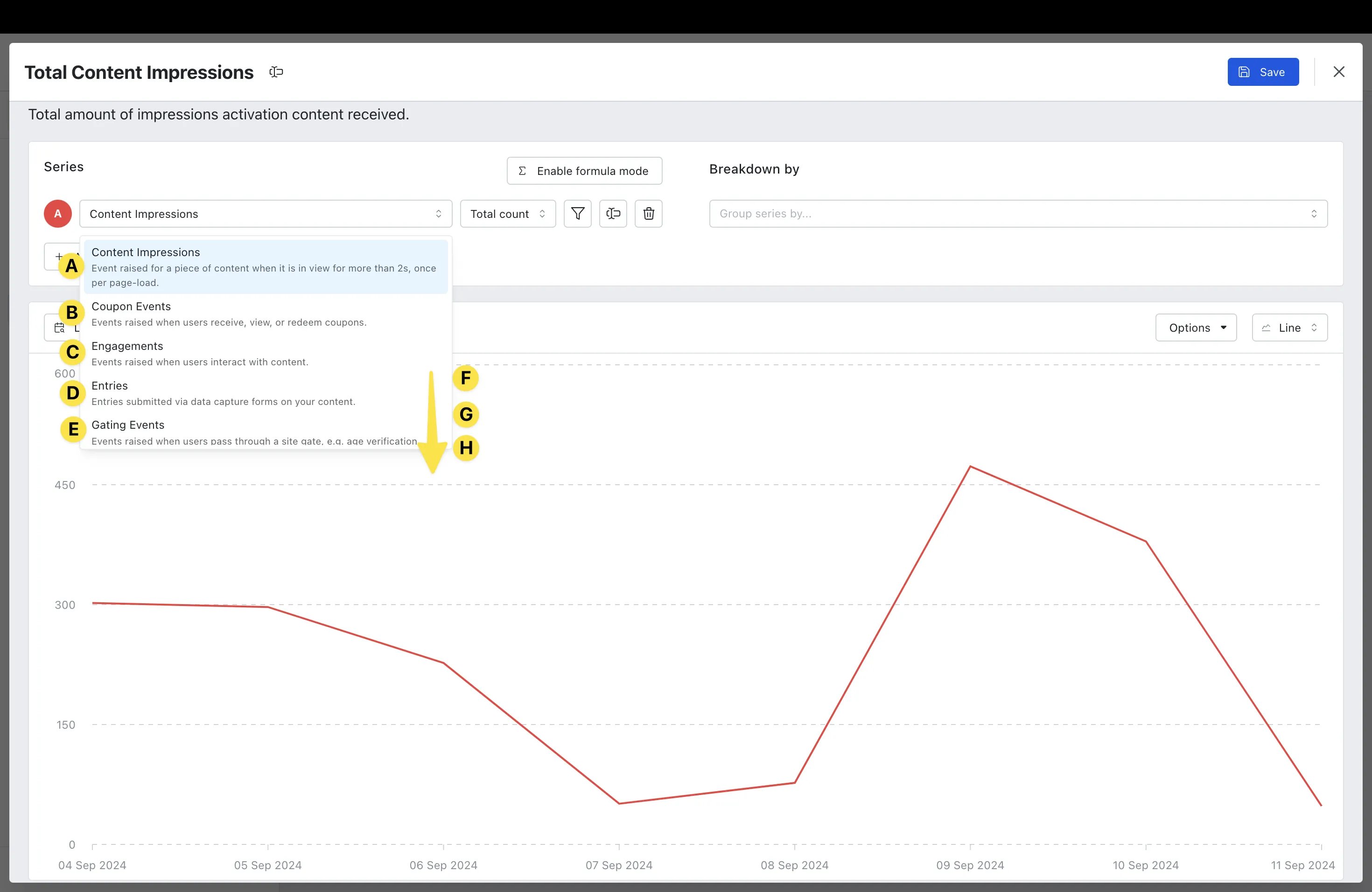 Insights and Dashboards: option a — Step 2: Edit Insight parameters