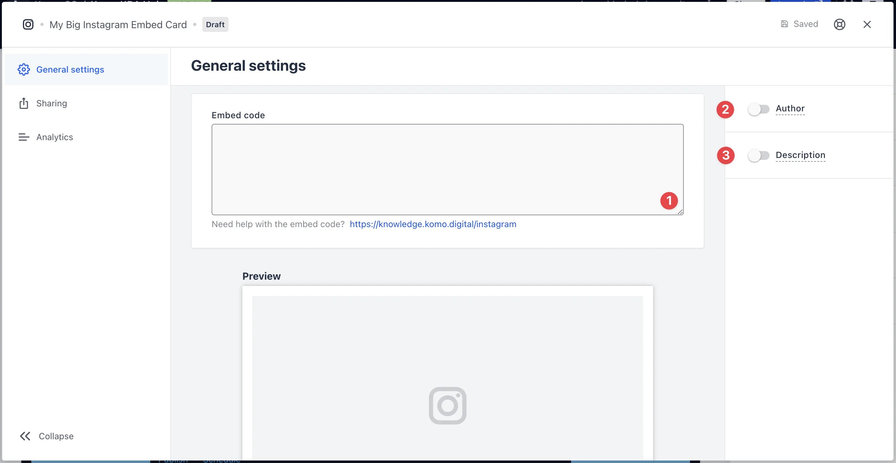 Instagram Card: step 2 — Step 2: Paste the link to the card