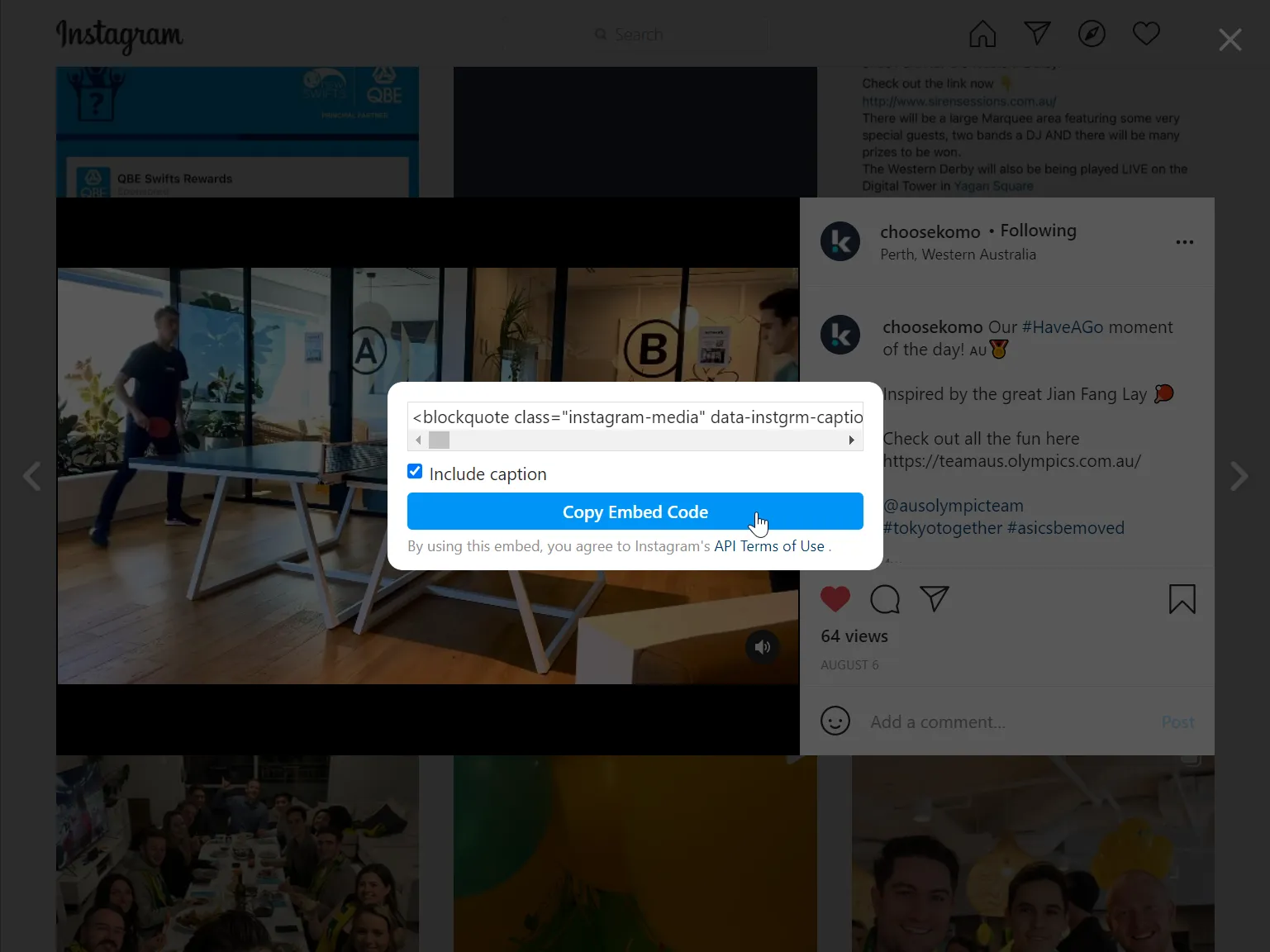 Instagram Card: step 3 — Step 2: Paste the link to the card