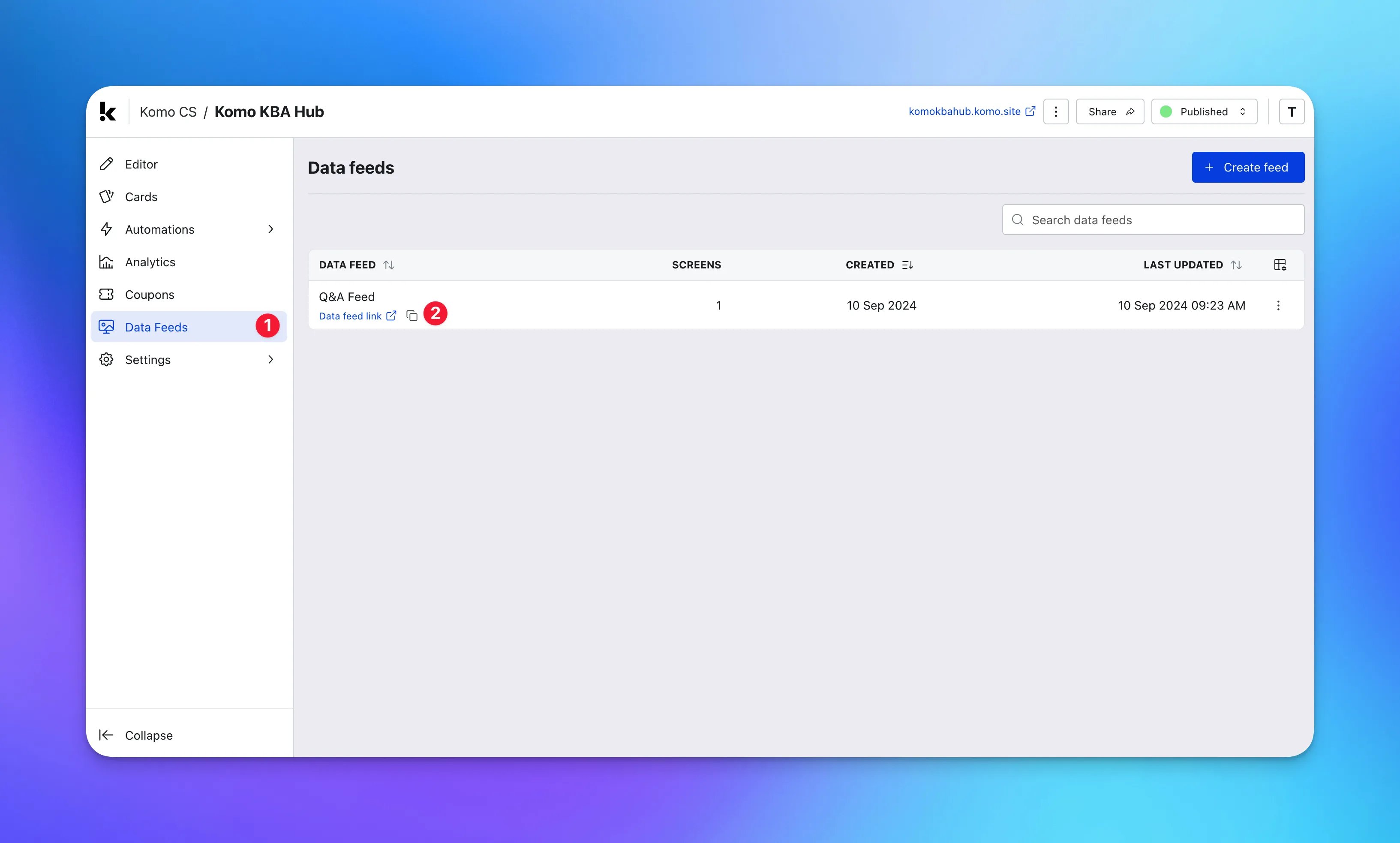 Interactive Q&A: option d — Step 3: Display your Live Data Feed