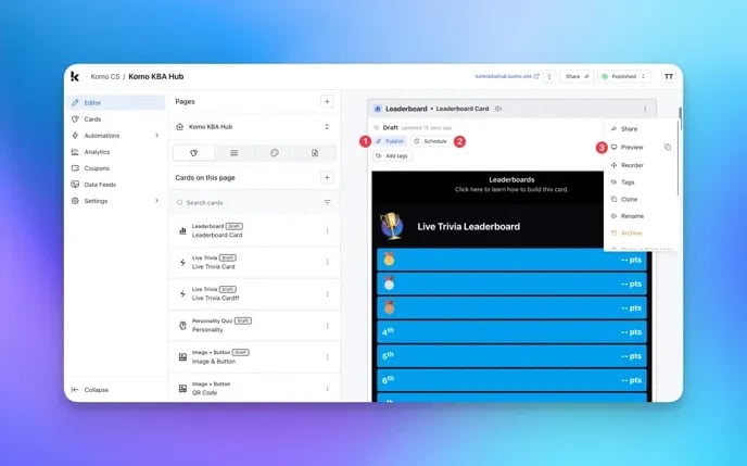 Leaderboard: step 3 — Step 3: Publish your Leaderboard