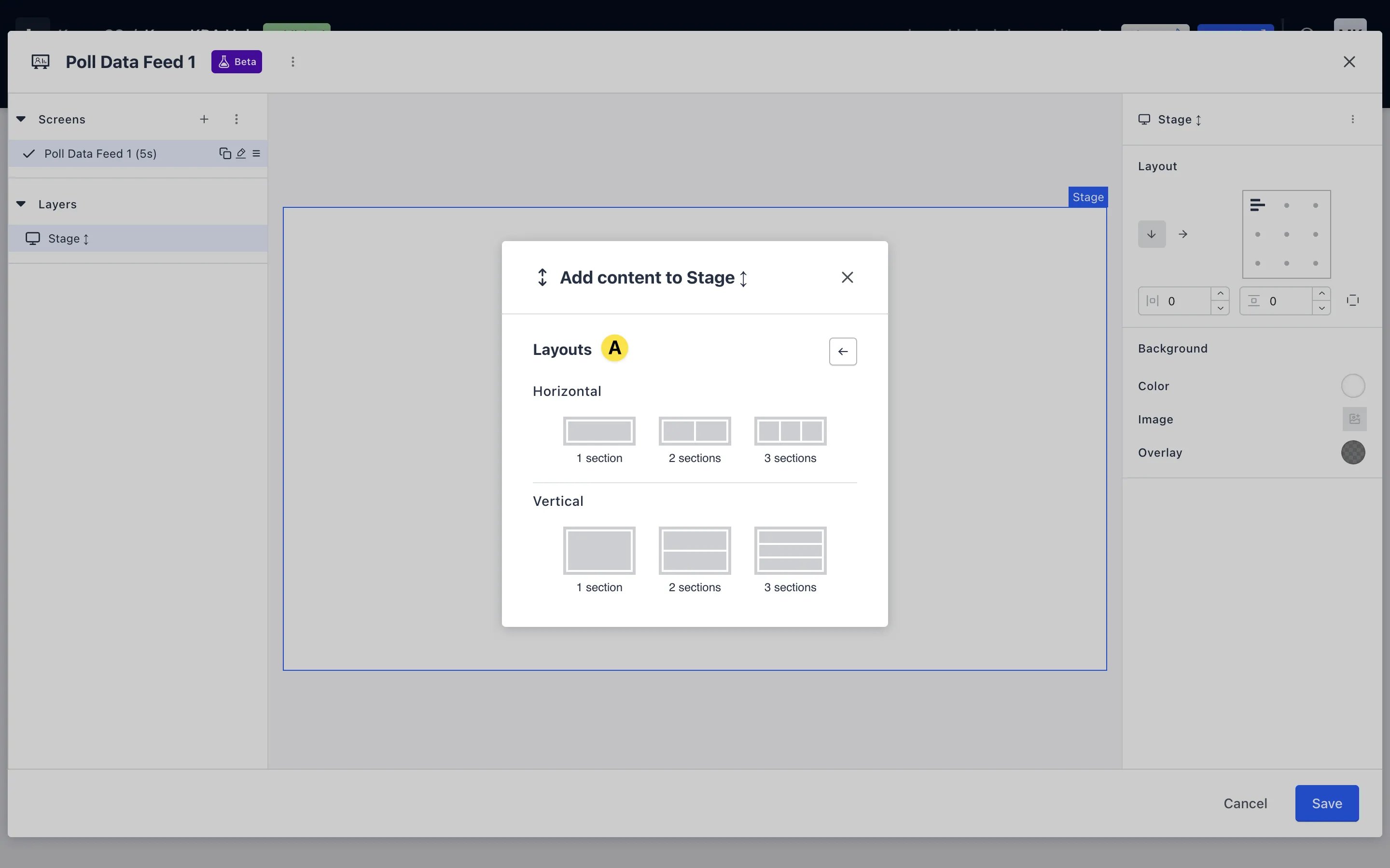 Live Data Feeds: option a — Step 2: Configure your Data Feed layout