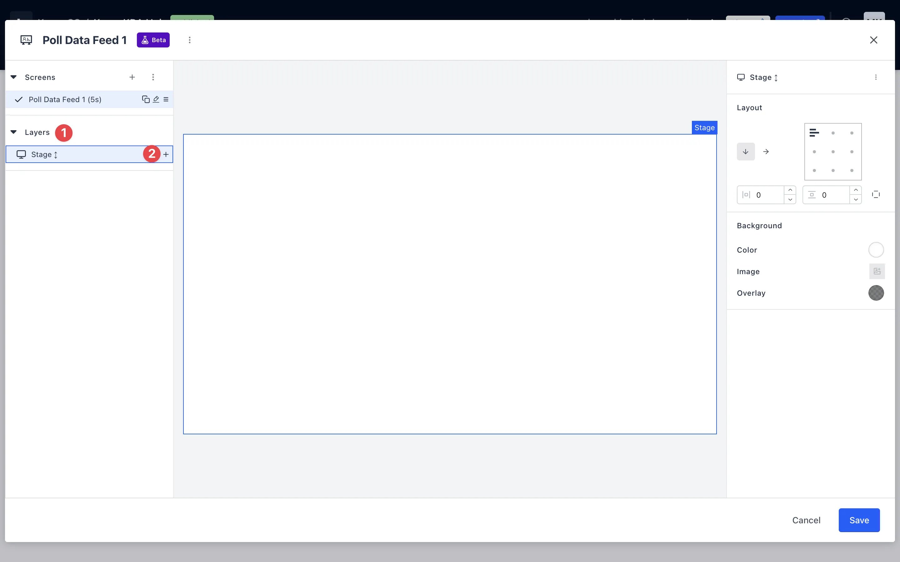 Live Data Feeds: step 2: Configure your Data Feed layout