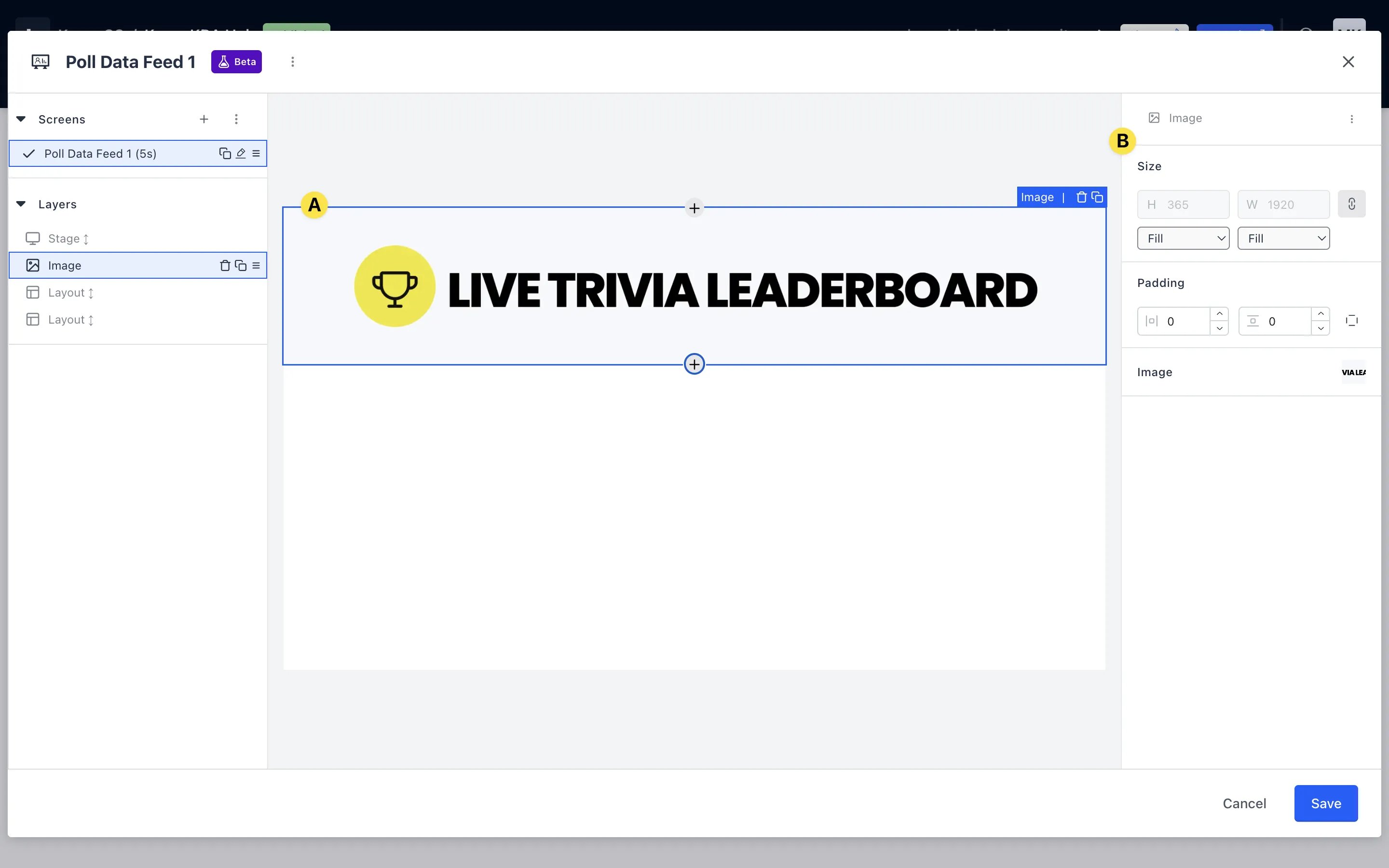 Live Data Feeds: option a — Step 3: Add an image to your Data Feed