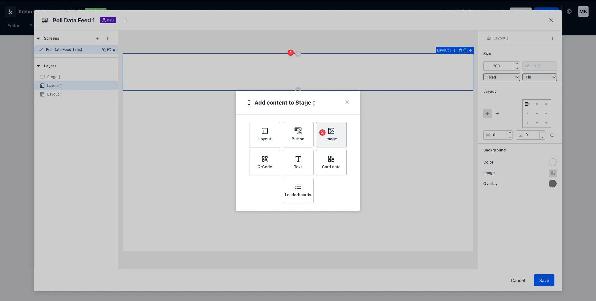 Live Data Feeds: step 3 — Step 3: Add an image to your Data Feed