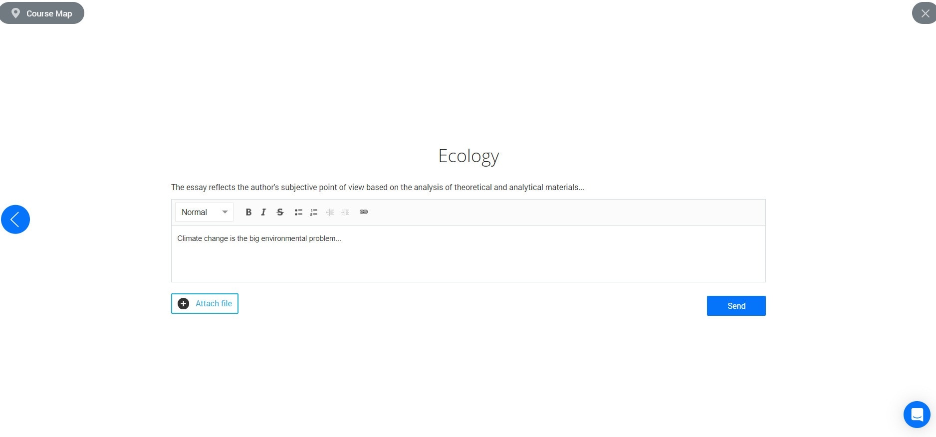 Student submission form