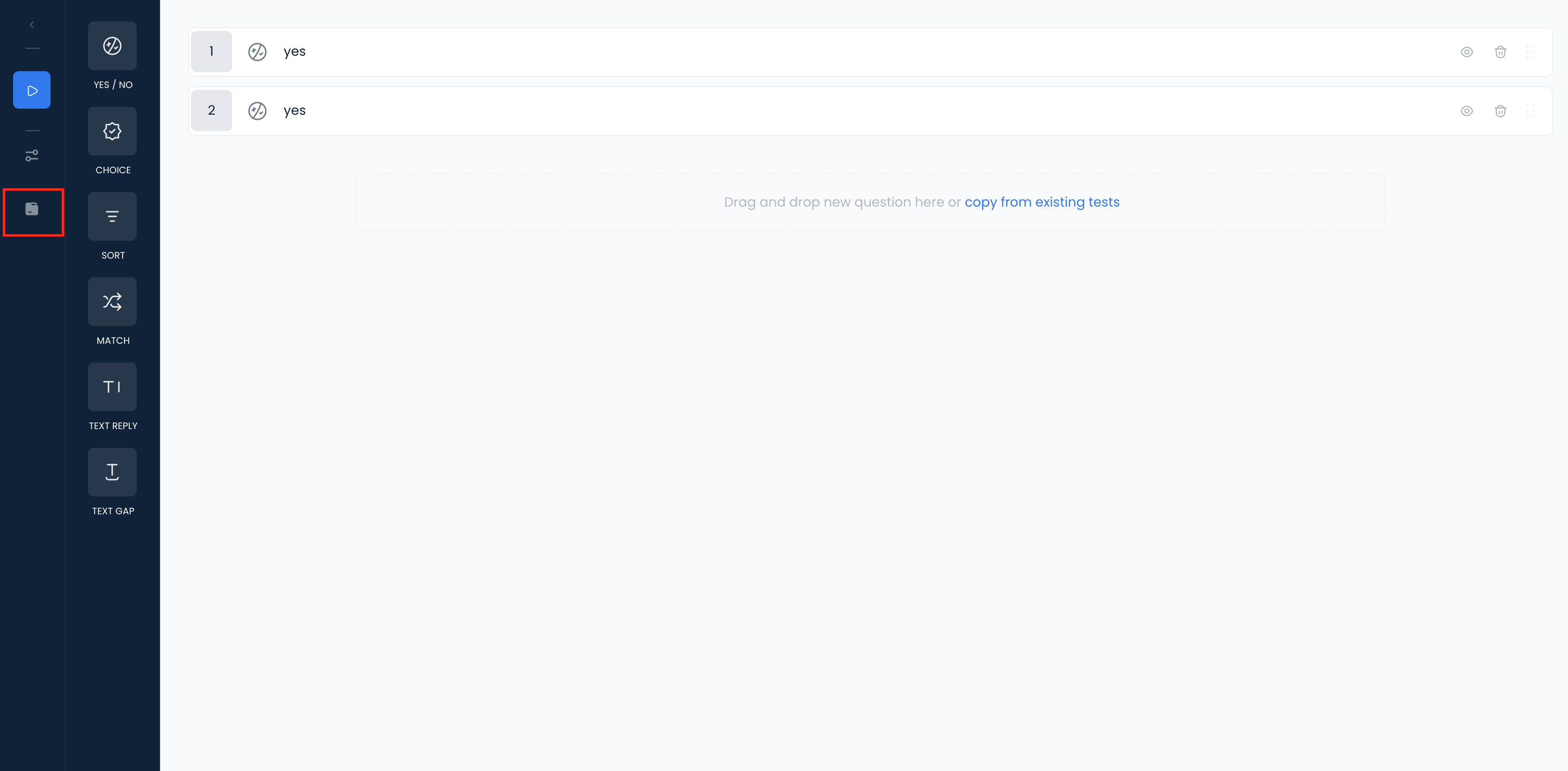 Accessing question pool