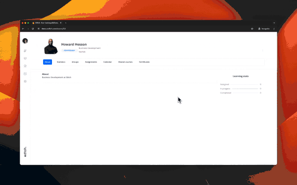 User profile settings