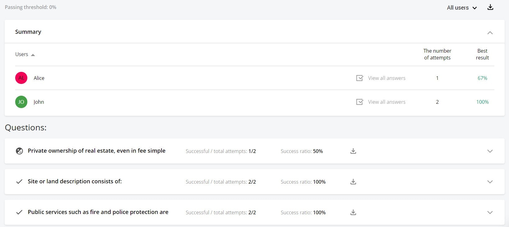 Test statistics