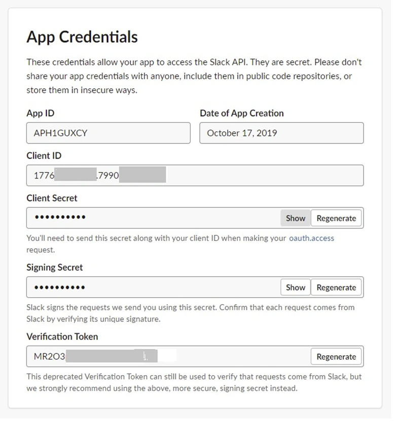 app credentials configuration