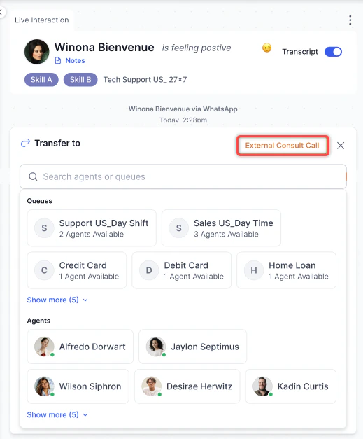 External Consult Call