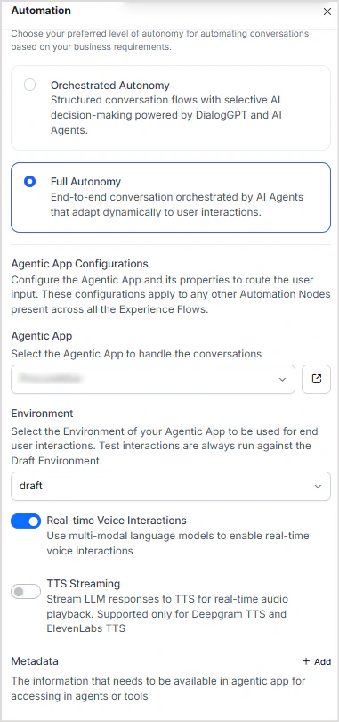 Enable Real Time Voice