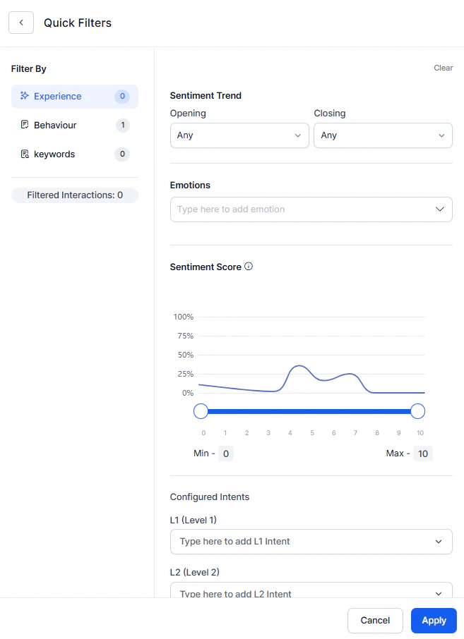 Quick Filter Creation