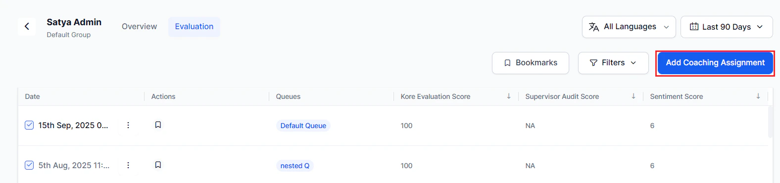 Add Coaching Assignments