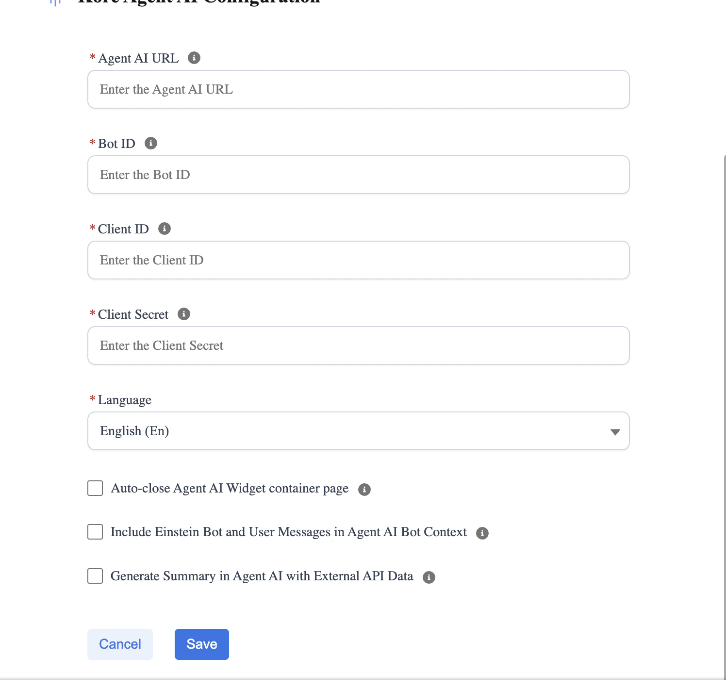 kore-agentai-configuration