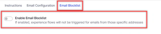 Email Blocklist Tab