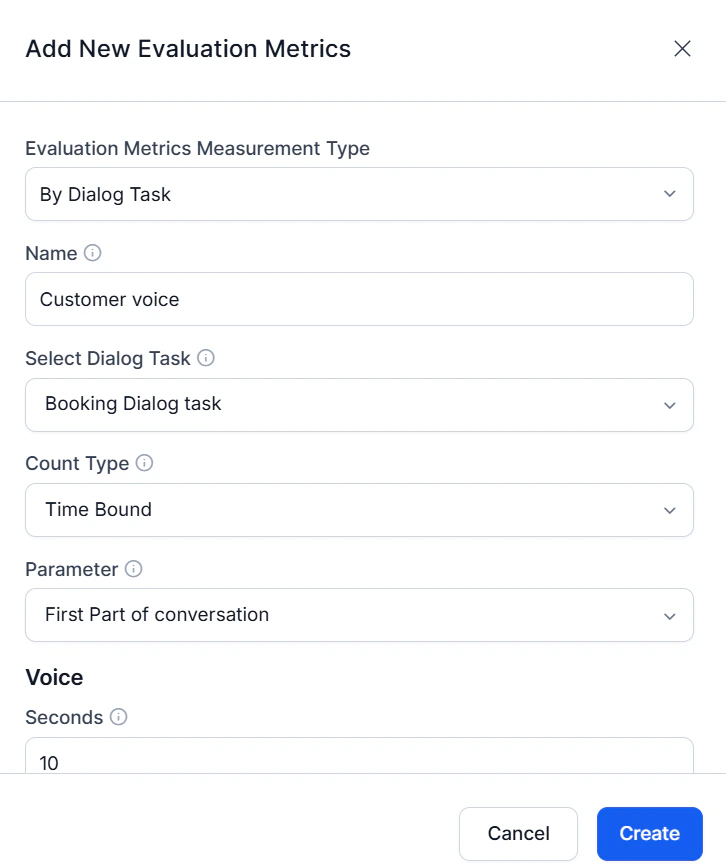 Add New Metrics By Dialog Task