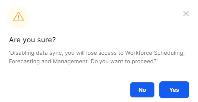 Data Sync Off Confirmation